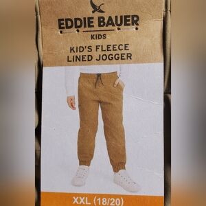 Eddie Bauer Boys Fleece-Lined Joggers — Tan Size XXL (18/20)
